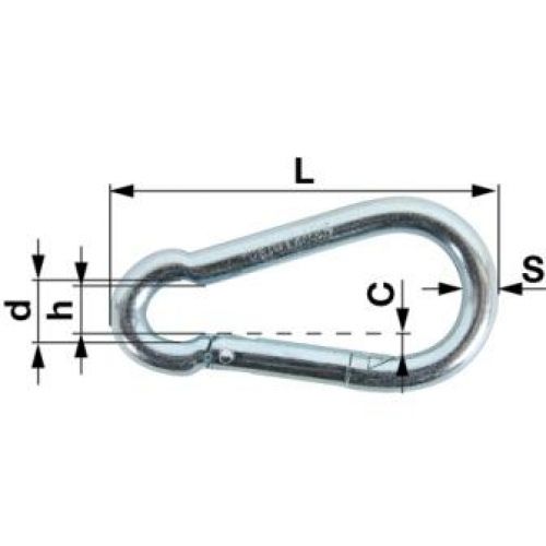 KARABINER VATROGASNI 80X8mm DIN5299